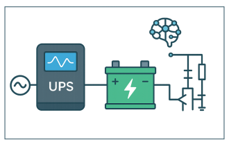 نمودار شارژ و دشارژ باتری UPS با الگوریتم هوشمند مدیریت انرژی