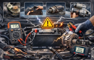 خرابی سیستم برق خودرو که به‌اشتباه باتری را مقصر نشان می‌دهد